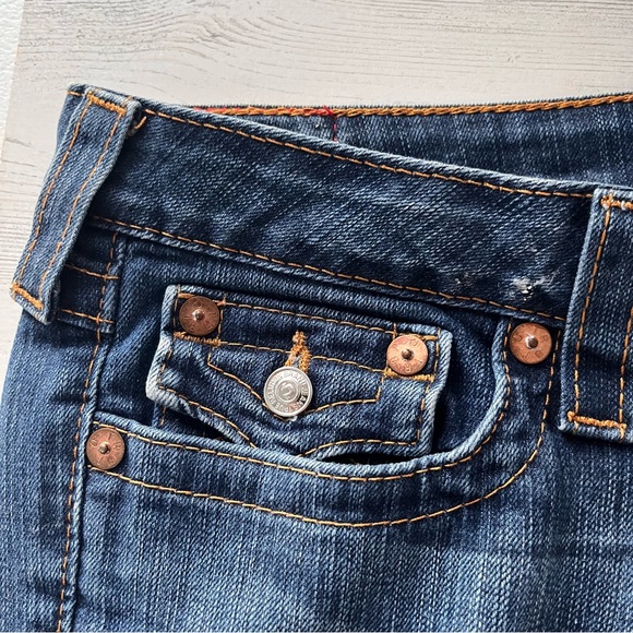 True Religion Women’s Joey Flare Leg Blue Denim Jeans Size 31X29 Petite - Picture 5 of 11